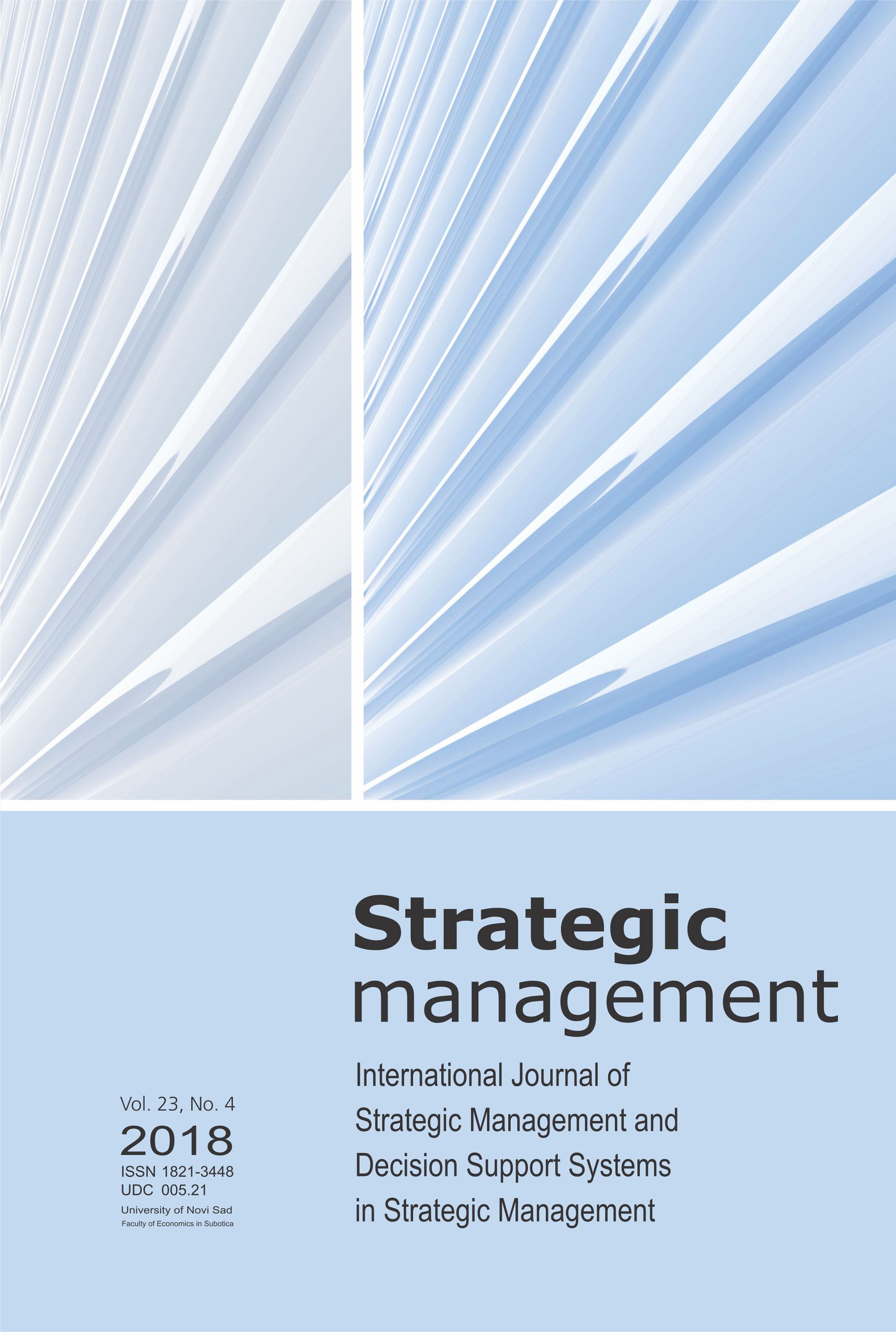 					View Vol. 23 No. 4 (2018): Strategic Management
				